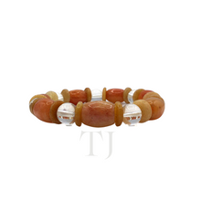 Cargar imagen en el visor de la galería, Yellow Jade and Quartz Bracelet
