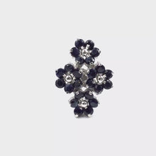 Cargar y reproducir el video en el visor de la galería, Sapphire Quadruple Flowers Rings in Sterling Silver
