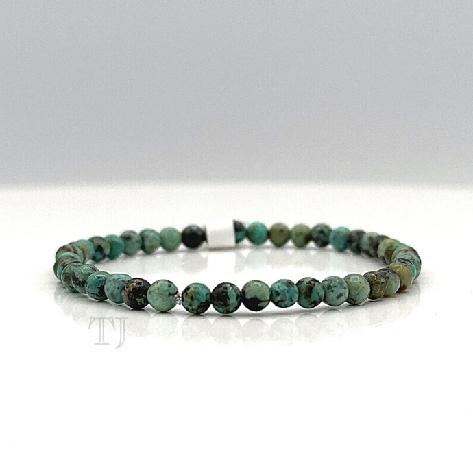 African Turquoise 4 mm bead size bracelet