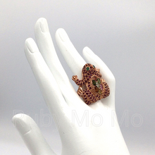 Cargar imagen en el visor de la galería, Frog Gemstone Ring (tourmaline)
