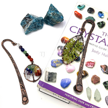 将图片加载到图库查看器，Natural gemstone book mark made with metal
