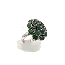 Load image into Gallery viewer, Emerald Ring in sterling silver
