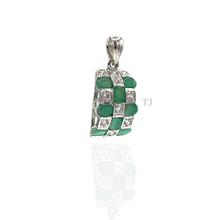 Load image into Gallery viewer, Emerald set in sterling silver
