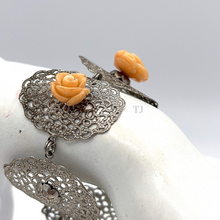 Load image into Gallery viewer, Angel skin coral bracelet in sterling silver
