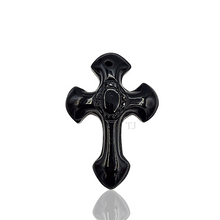 将图片加载到图库查看器，Black Onyx Cross Pendant
