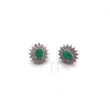 Load image into Gallery viewer, Emerald diamonique earrings
