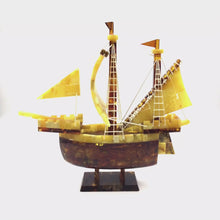 Load and play video in Gallery viewer, 360 degree video of Amber Pirate Ship Sculpture
