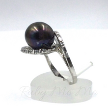 Load image into Gallery viewer, pearl spiral setting ring in sterling silver
