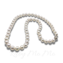 Load image into Gallery viewer, Akoya White Pearl Necklace with 14k White Gold clasp
