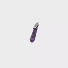 在图库查看器中加载和播放视频，360 Video of amethyst point pendant large
