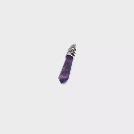 360 Video of amethyst point pendant large