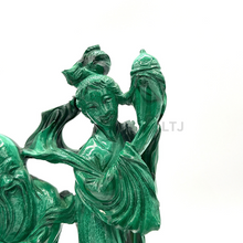 Cargar imagen en el visor de la galería, Shou Xing Malachite Sculpture (Qing Dynasty)
