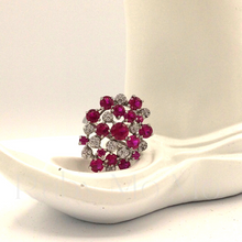 Cargar imagen en el visor de la galería, Hexagonal shape ruby ring in sterling silver
