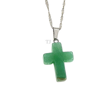 Load image into Gallery viewer, Aventurine cross pendant
