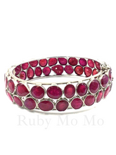 Cargar imagen en el visor de la galería, Ruby bangle bracelet in sterling silver
