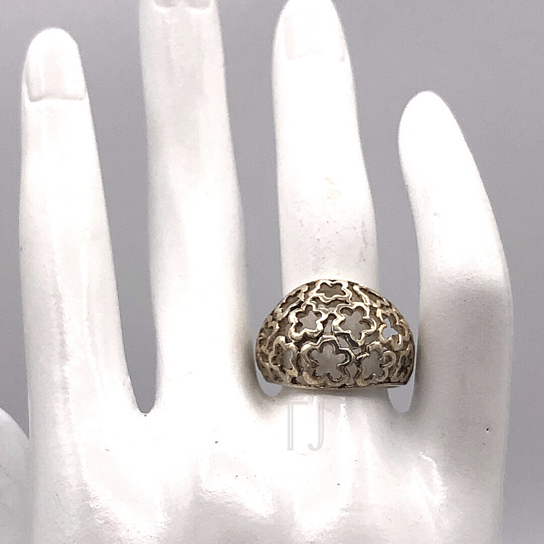 Floral kanote sterling silver ring