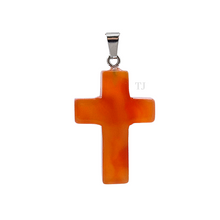 Load image into Gallery viewer, Carnelian Cross Pendant
