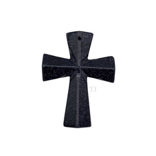 将图片加载到图库查看器，Blue Gold Sandstone cross pendant
