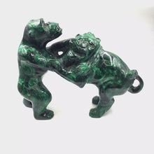 Load and play video in Gallery viewer, Hand-Carved Malachite Monkey &amp; Lion Figurine
