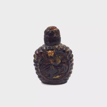 Load and play video in Gallery viewer, A Hand-Carved Snuff Bottle with Basket Weave Design
