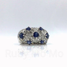 Загрузить изображение в средство просмотра галереи, Sapphire ring in sterling silver
