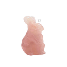 将图片加载到图库查看器，Rose Quartz rabbit figurine
