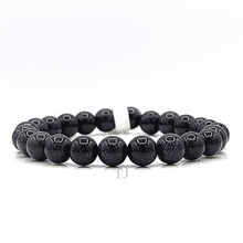 Cargar imagen en el visor de la galería, Blue Gold Sandstone 8 mm bead bracelet with elastic string
