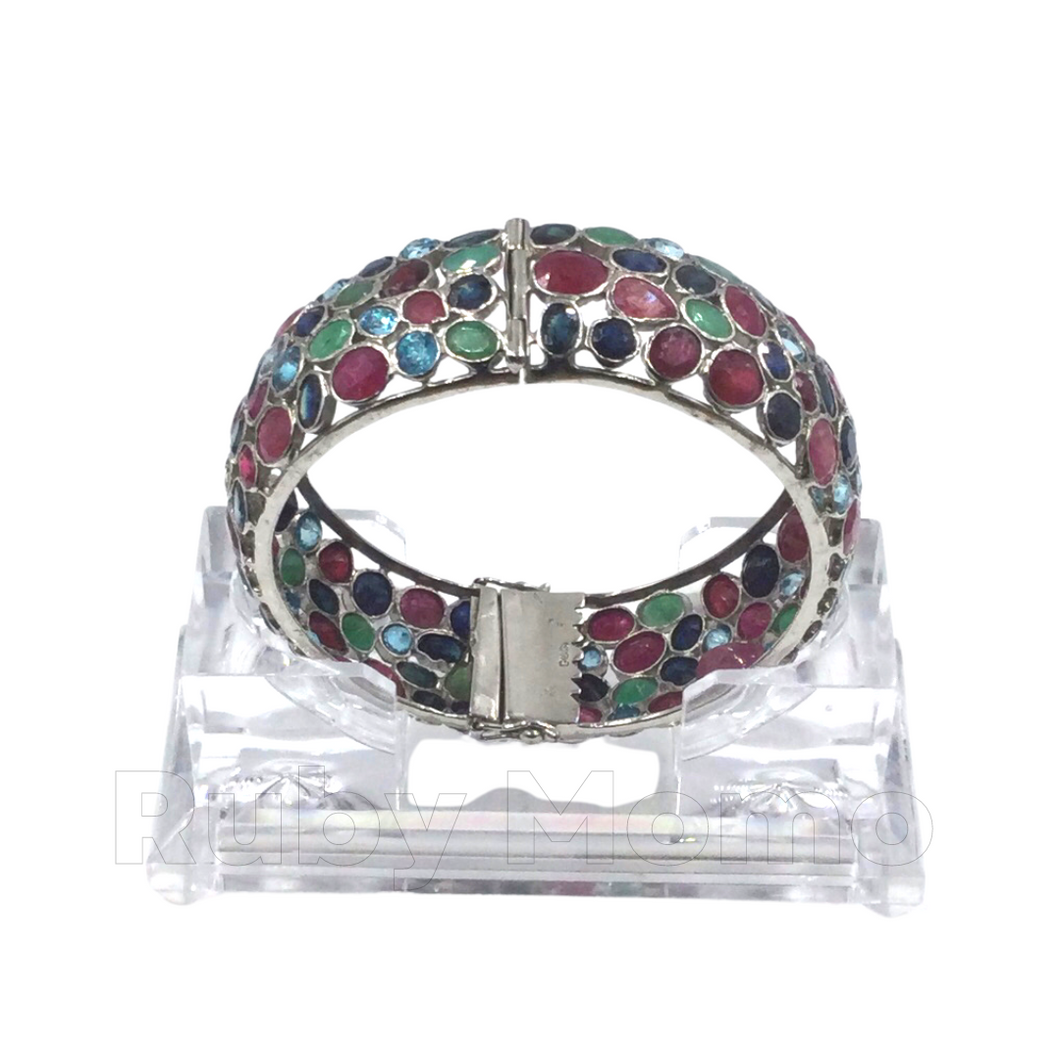 Multi gemstones bangle bracelet