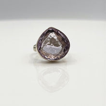 Load and play video in Gallery viewer, 360 video of Amethyst faceted cut ring in sterling silver
