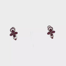 Cargar y reproducir el video en el visor de la galería, Floral cross ruby set in sterling silver
