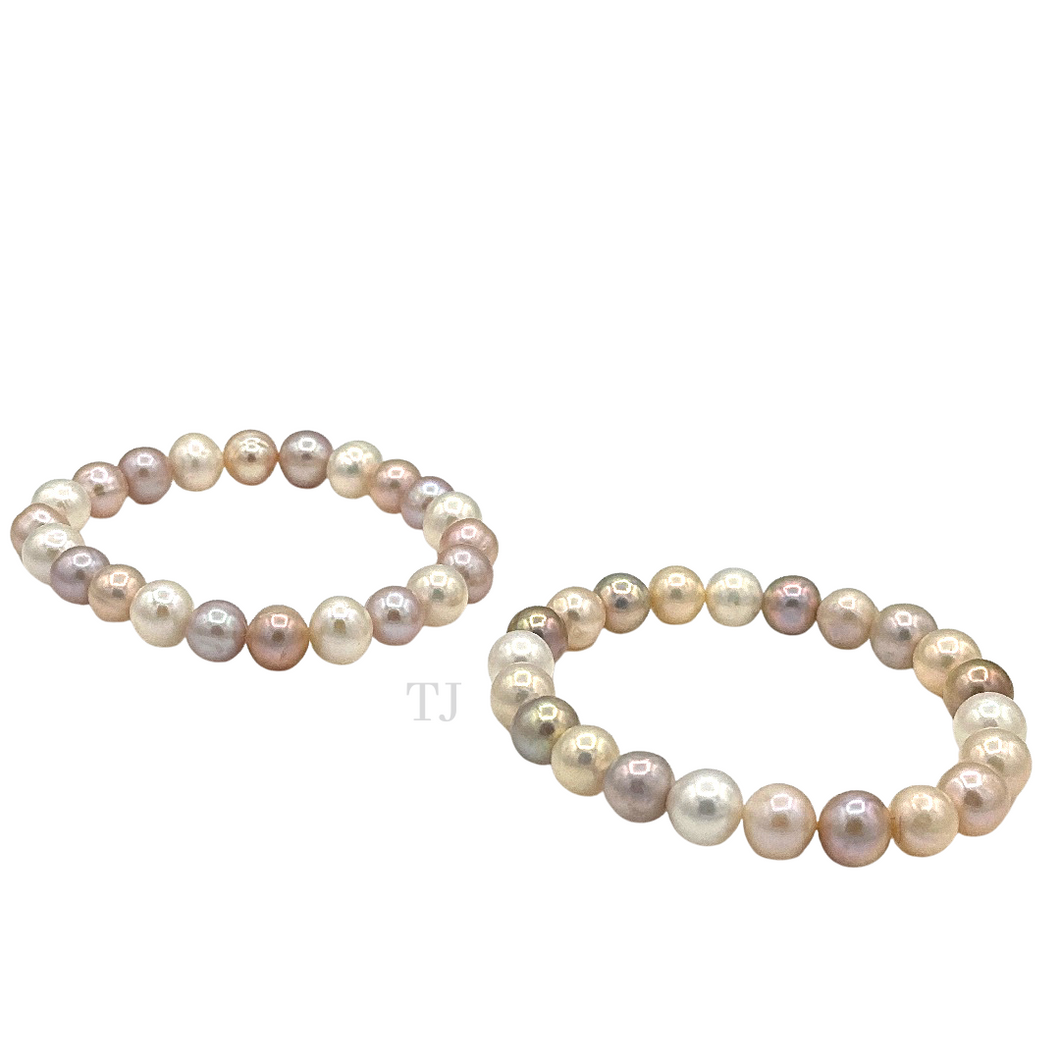 Mixed Pearl Stretchy bracelet & Black Pearl Stretchy Bracelet