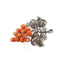 Cargar imagen en el visor de la galería, Salmon rose bundle brooch in sterling silver
