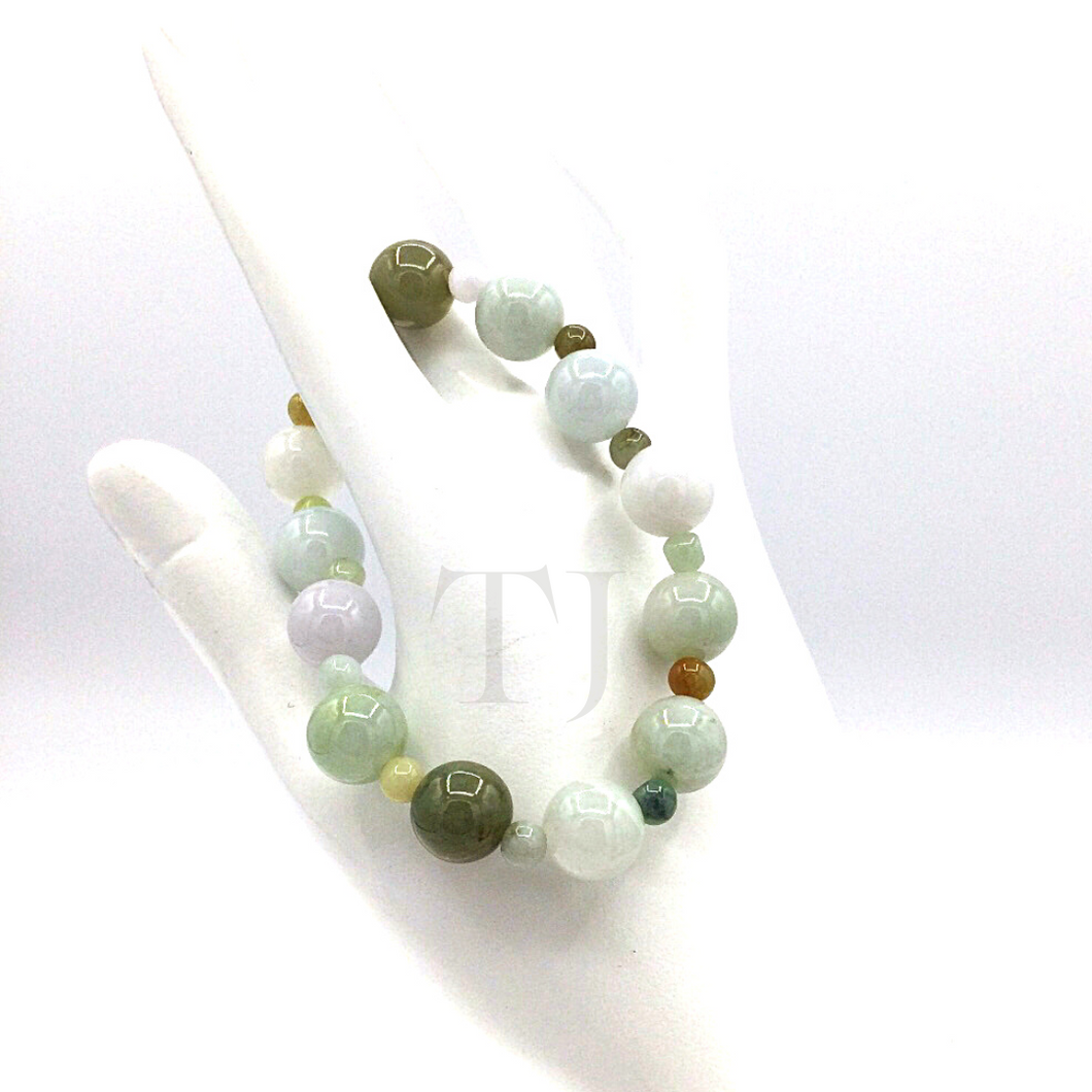 Jade Bracelet with multi-colored small jade beads