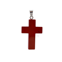 将图片加载到图库查看器，Red Jasper Cross Pendant
