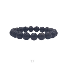 Load image into Gallery viewer, Silver Sheen Obsidian Bead Bracelet
