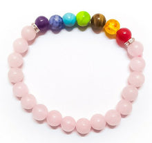Загрузить изображение в средство просмотра галереи, Seven Chakras Bracelet Combined With Rose Quartz

