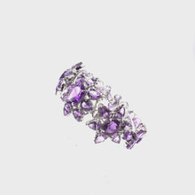 Load and play video in Gallery viewer, 360 Video of Amethyst Floral Bracelet in sterling silver
