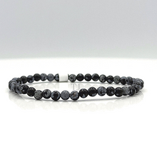 Load image into Gallery viewer, Snowflake Obsidian Bracelet
