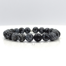 Load image into Gallery viewer, Snowflake Obsidian Bracelet
