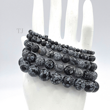 Load image into Gallery viewer, Snowflake Obsidian Bracelet
