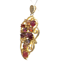 Load image into Gallery viewer, Multicolored Tourmaline Pendant in gold dipped sterling silver
