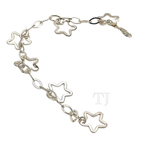 Load image into Gallery viewer, Sterling silver bracelet with star charms
