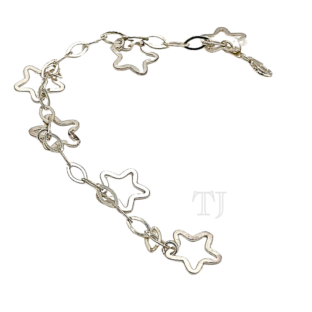 Sterling silver bracelet with star charms