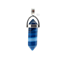 Cargar imagen en el visor de la galería, Blue agate point pendant 
