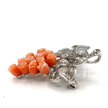 Cargar imagen en el visor de la galería, Salmon rose bundle brooch in sterling silver
