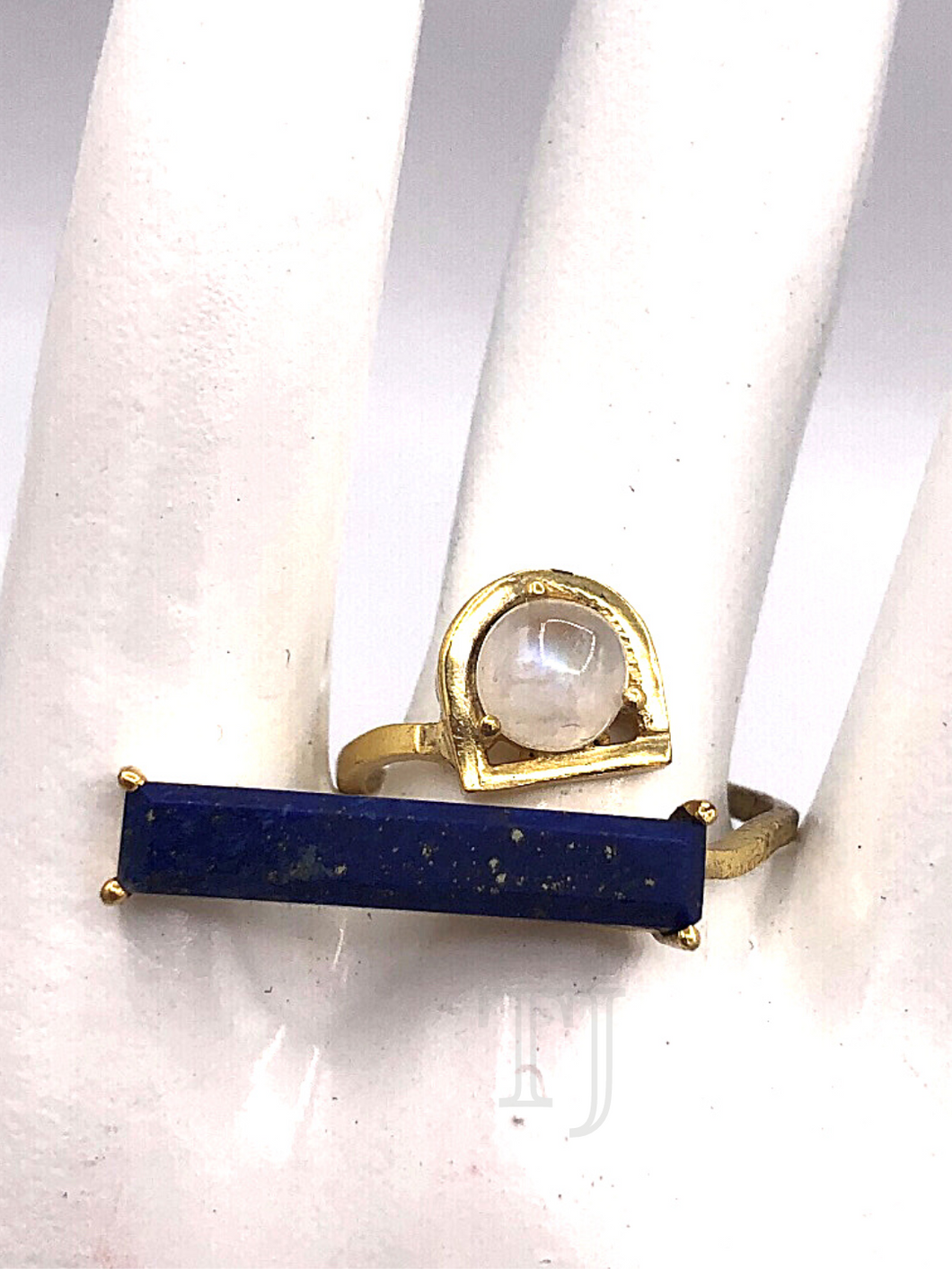 Lapis Lazuli and moonstone ring