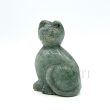 Load image into Gallery viewer, Cat figurine hand-carved with Burmese Jade
