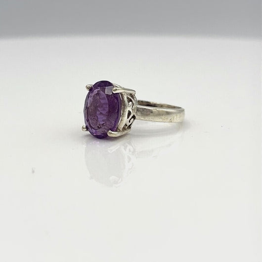 360 Video of Amethyst faceted ring in sterling silver