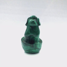 Load and play video in Gallery viewer, Hand-Carved Malachite Dog Figurines
