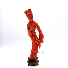 Load image into Gallery viewer, Salmon red coral carving from Qing Dynasty 
